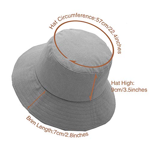 Anycosy Cotton Bucket Hat Women Summer Outdoor Floppy Sun Cap Packable with Big Wide Brim