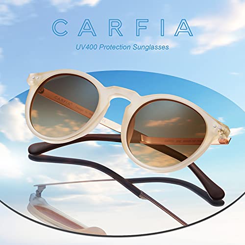 CARFIA Polarised Womens Sunglasses Vintage UV400 Protection Acetate Frame