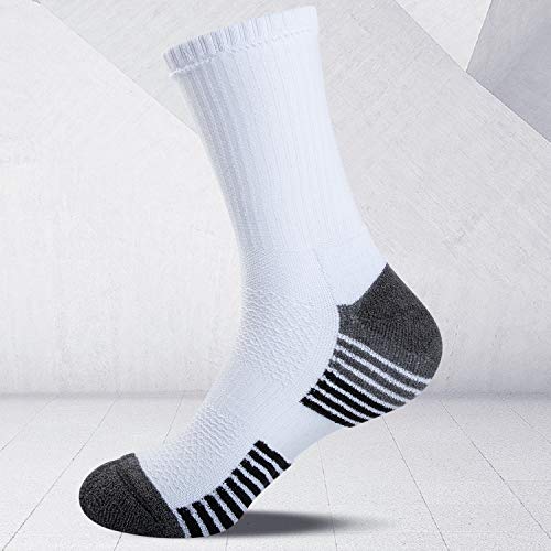 coskefy Cotton Sports Socks Cushioned Running Socks Trainer Socks for Men Women Walking Hiking Trekking Socks, 6 Pairs x black