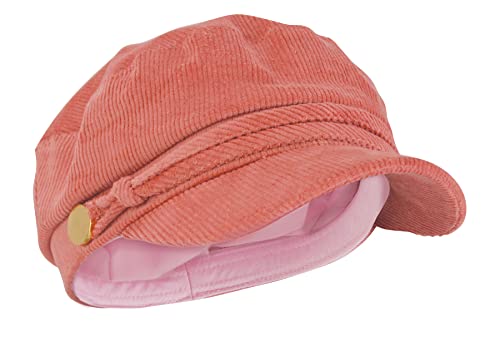 Sock Snob Ladies Cotton Casual Peaked Denim or Corduroy Baker Boy Hat Fiddler Cap with Rope