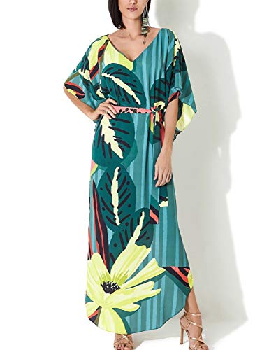 Bsubseach Swimsuit Cover Up for Swimwear Women Kaftan Dresses Summer Caftan with Drawstring