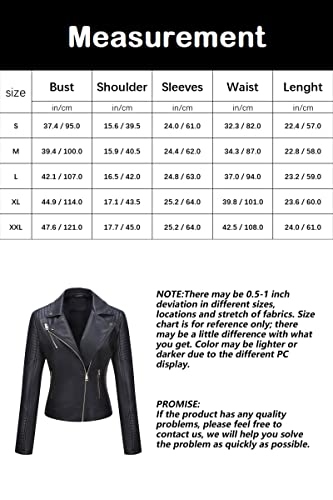 Bellivera Womens Faux Leather Casual Jacket Moto Fall Clothes Coat