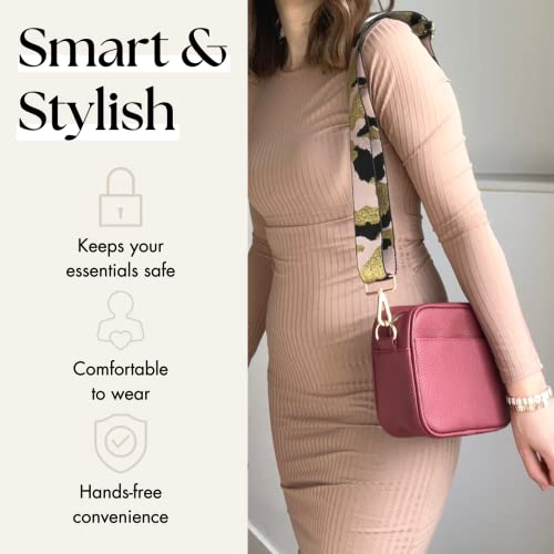 Lily England Ladies Cross Body Bag - Handbag with Adjustable Wide Strap & Gold Purse Chain - Multipurpose Shoulder & Crossbody Bags for Women