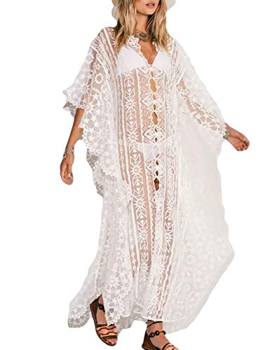 Bsubseach Chiffon Print Shirt Dress Beach Cover Up Loose Turn Down Collar Long Sleeve Bikini Kaftan Cover Ups for Swimwear Women
