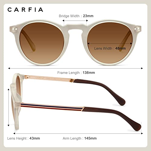 CARFIA Polarised Womens Sunglasses Vintage UV400 Protection Acetate Frame