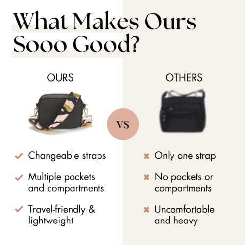 Lily England Ladies Cross Body Bag - Handbag with Adjustable Wide Strap & Gold Purse Chain - Multipurpose Shoulder & Crossbody Bags for Women
