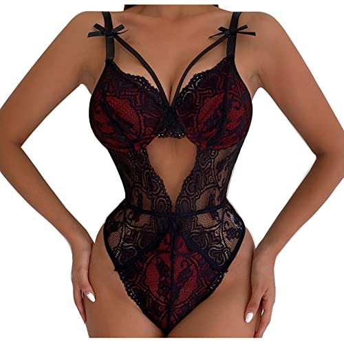AMhomely Lingerie for Women Naughty Lace Lingerie Teddy Bodysuit Lingerie