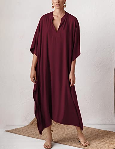 Bsubseach Swimsuit Cover Up for Swimwear Women Kaftan Dresses Summer Caftan with Drawstring