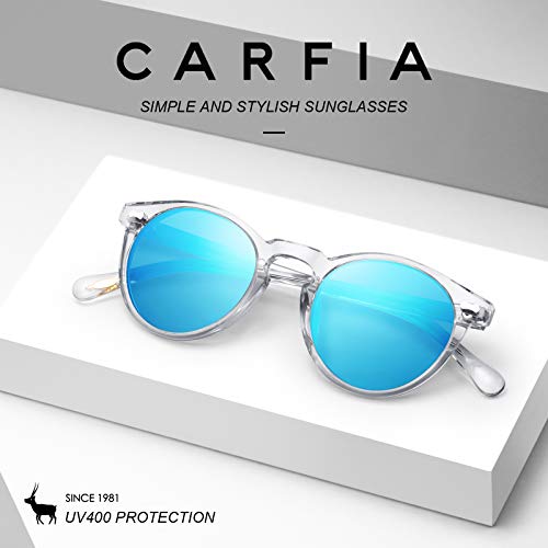 CARFIA Polarised Womens Sunglasses Vintage UV400 Protection Acetate Frame