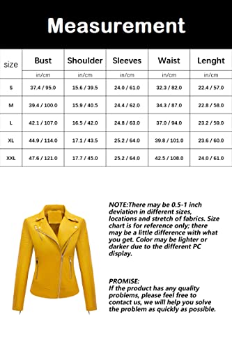 Bellivera Womens Faux Leather Casual Jacket Moto Fall Clothes Coat