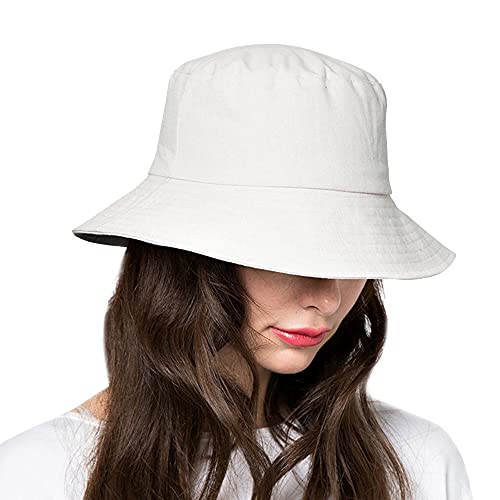 Anycosy Cotton Bucket Hat Women Summer Outdoor Floppy Sun Cap Packable with Big Wide Brim