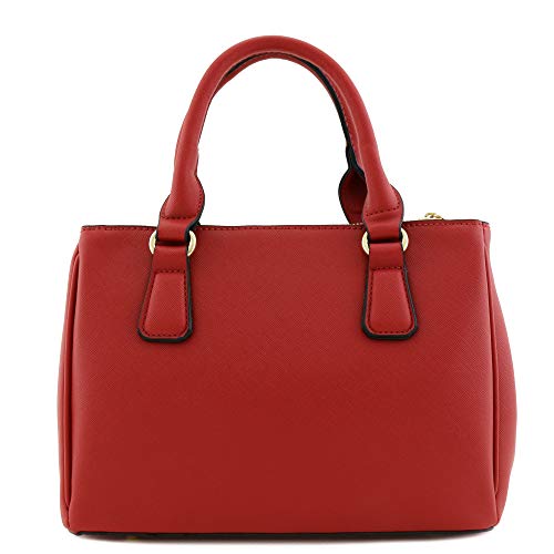 2pcs Set Classic Triple Zip Top Handle Small Satchel Bag with Zip Around Wallet