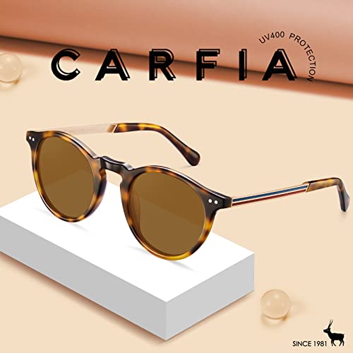CARFIA Polarised Womens Sunglasses Vintage UV400 Protection Acetate Frame