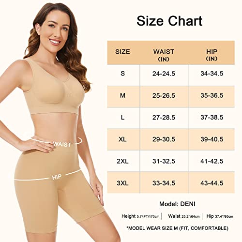 SIHOHAN Womens Slip Shorts Comfortable Short Pants Ultra Soft Seamless Long Briefs for Under Dresses Leggings and Yoga