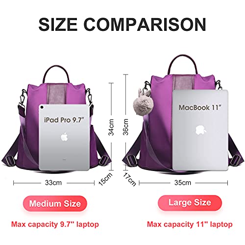 Charmore Women Backpack Ladies Rucksack Waterproof Nylon School bags Anti-theft Dayback Shoulder Bags