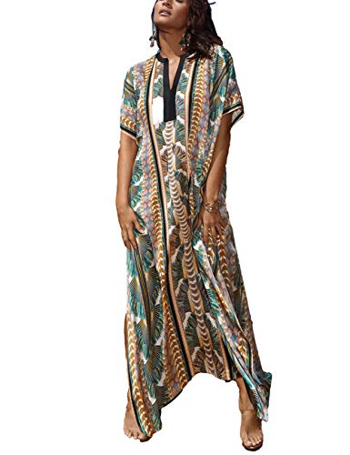 Bsubseach Swimsuit Cover Up for Swimwear Women Kaftan Dresses Summer Caftan with Drawstring