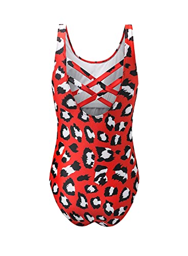 Aleumdr Ladies Gradient Color Block Printed Soft Cup Swimming Suits Sleeveless One Piece Swimming Costume for Women