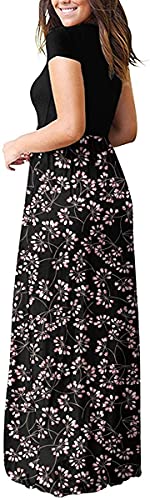 HAOMEILI Women's Casual Short/Long Sleeve Maxi Dress with Pockets