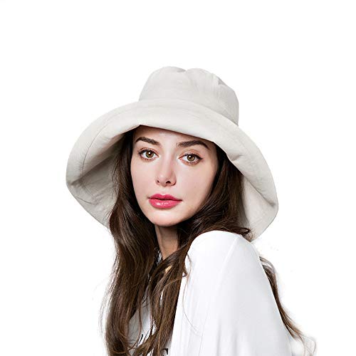 Anycosy Cotton Bucket Hat Women Summer Outdoor Floppy Sun Cap Packable with Big Wide Brim