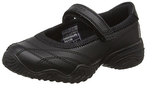 Skechers Girl's Velocity Pouty Mary Janes, Black Smooth Trim
