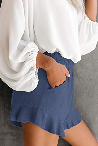 SMENG Ladies Shorts Size 16 Summer Solid Womens Shorts Workout Drawstring Shorts Lounge with Pockets Loose Casual Hot Pants