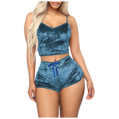 Sexy Lingerie for Women Naughty Erotic Outfits Women Velvet Deep V Camisole Bow Shorts Set Bra Underwear Slutty Underwears Nightwear Sets for Ladies