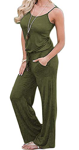 Smile Fish Women Floral Adjustable Spagettic Strap Wide Leg Drawstring Jumpsuits