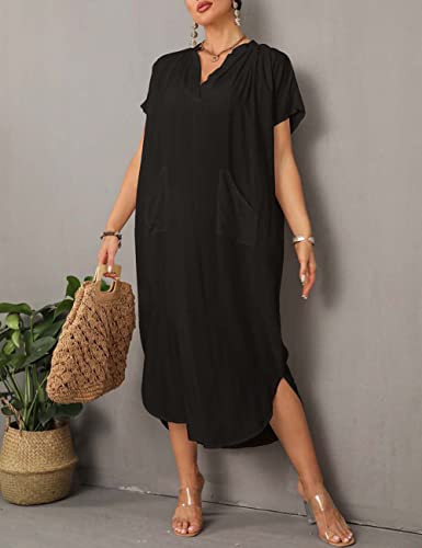 Bsubseach Swimsuit Cover Up for Swimwear Women Kaftan Dresses Summer Caftan with Drawstring