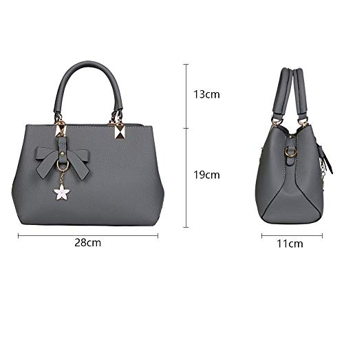 URAQT Womens Handbags, New Top Handle Bag, PU Leather Ladies Shoulder Bag Messenger Bag with Exquisite Metal Pendant, Fashion Tote Bag for Casual & Work, Mother's Day Gift