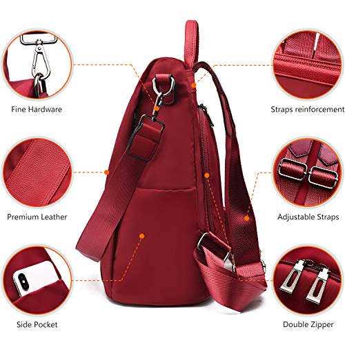 Charmore Women Backpack Ladies Rucksack Waterproof Nylon School bags Anti-theft Dayback Shoulder Bags