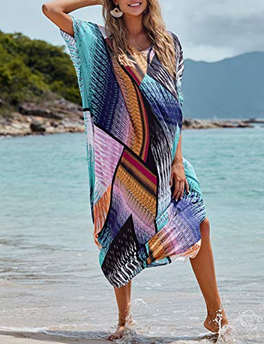 Bsubseach Swimsuit Cover Up for Swimwear Women Kaftan Dresses Summer Caftan with Drawstring