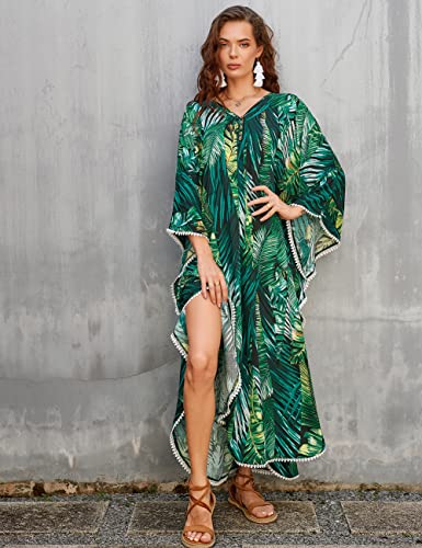 Bsubseach Swimsuit Cover Up for Swimwear Women Kaftan Dresses Summer Caftan with Drawstring