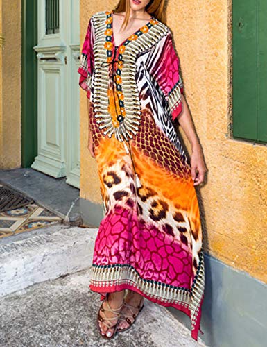 Bsubseach Swimsuit Cover Up for Swimwear Women Kaftan Dresses Summer Caftan with Drawstring