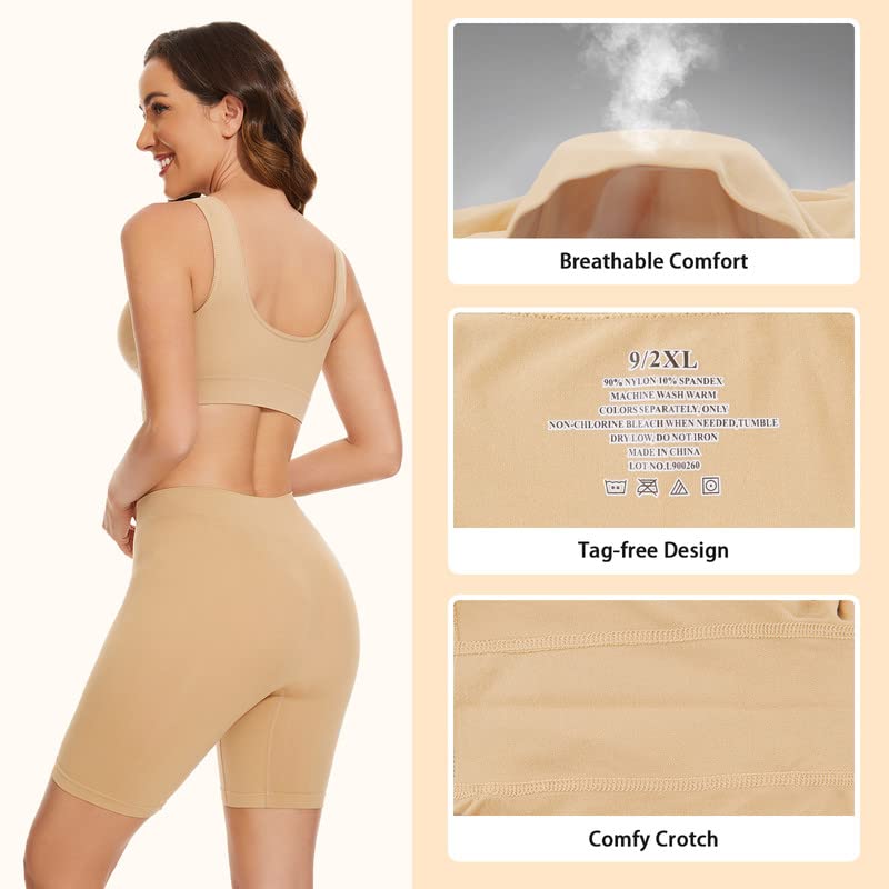 SIHOHAN Womens Slip Shorts Comfortable Short Pants Ultra Soft Seamless Long Briefs for Under Dresses Leggings and Yoga