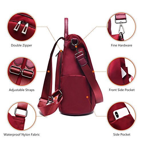 Charmore Women Backpack Ladies Rucksack Waterproof Nylon School bags Anti-theft Dayback Shoulder Bags