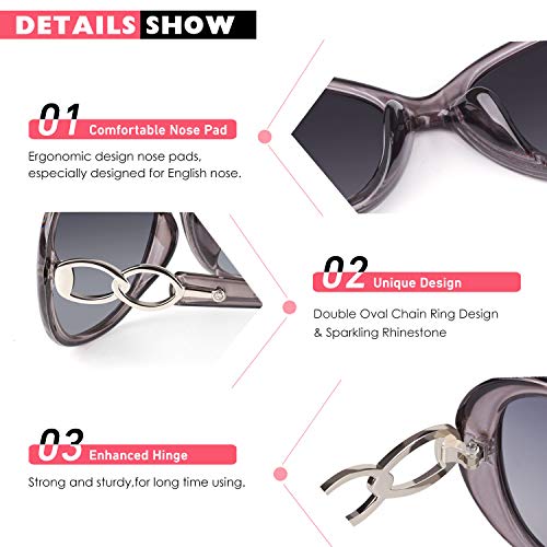 CGID Sunglasses Womens Ladies Polarised Retro Designer Sun Glasses Brown Big Frame Oversized Shades UV Protection Goggles