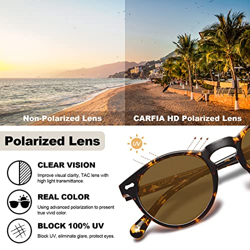 CARFIA Polarised Womens Sunglasses Vintage UV400 Protection Acetate Frame