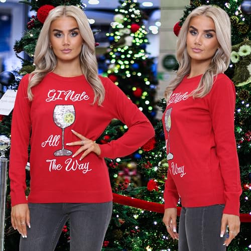 NOROZE Women's Christmas Tops Sweatshirts Sequin Jingle Bells HoHoHo Pug Mrs Claus Xmas Jumper