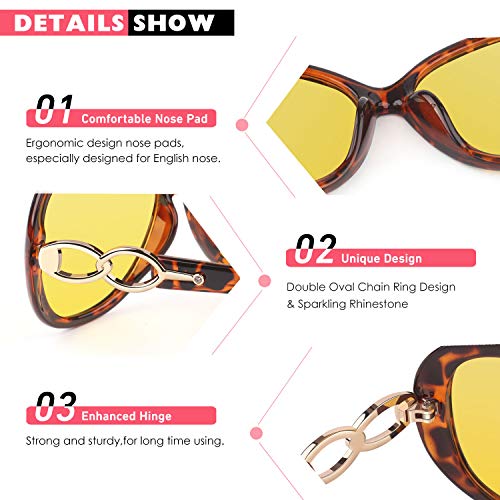 CGID Sunglasses Womens Ladies Polarised Retro Designer Sun Glasses Brown Big Frame Oversized Shades UV Protection Goggles