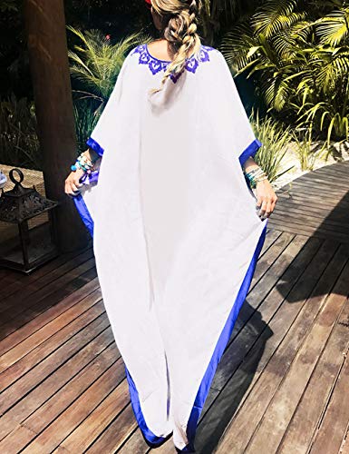 Bsubseach Chiffon Print Shirt Dress Beach Cover Up Loose Turn Down Collar Long Sleeve Bikini Kaftan Cover Ups for Swimwear Women