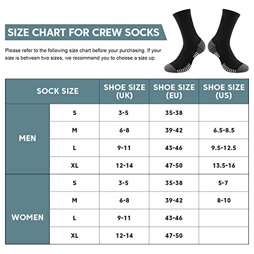 coskefy Cotton Sports Socks Cushioned Running Socks Trainer Socks for Men Women Walking Hiking Trekking Socks, 6 Pairs x black