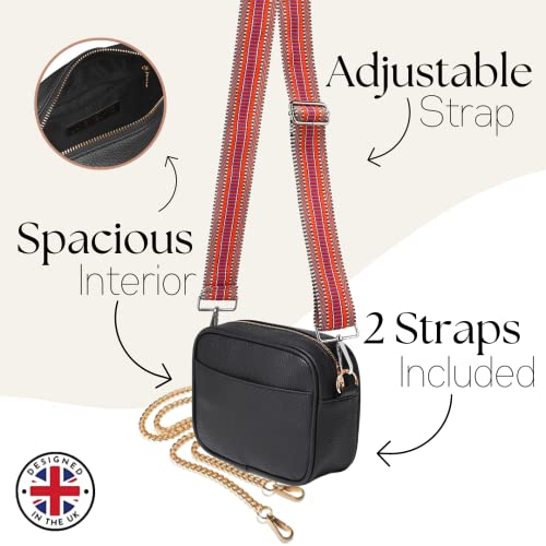 Lily England Ladies Cross Body Bag - Handbag with Adjustable Wide Strap & Gold Purse Chain - Multipurpose Shoulder & Crossbody Bags for Women