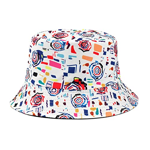 MengPa Unisex Bucket Hat Men Women Summer Travel Sun Fisherman Hats Reversible