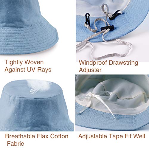 Anycosy Cotton Bucket Hat Women Summer Outdoor Floppy Sun Cap Packable with Big Wide Brim