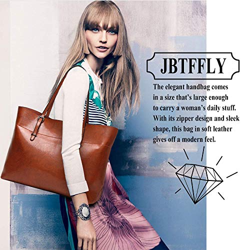 Aileese Womens Soft Leather Handbags Large Capacity Retro Vintage Top-Handle Casual Tote Shoulder Bags