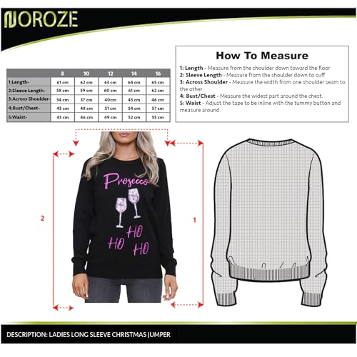 NOROZE Women's Christmas Tops Sweatshirts Sequin Jingle Bells HoHoHo Pug Mrs Claus Xmas Jumper