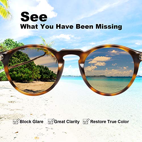 CARFIA Polarised Womens Sunglasses Vintage UV400 Protection Acetate Frame