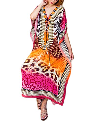 Bsubseach Swimsuit Cover Up for Swimwear Women Kaftan Dresses Summer Caftan with Drawstring