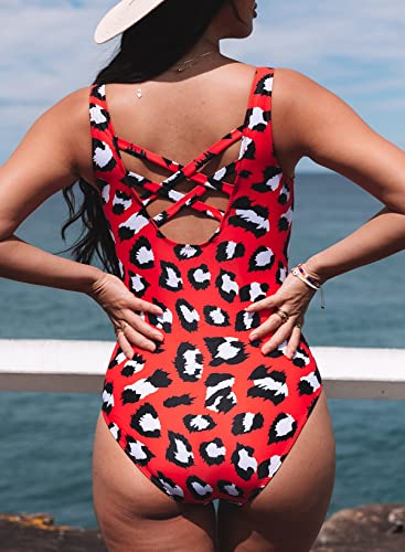 Aleumdr Ladies Gradient Color Block Printed Soft Cup Swimming Suits Sleeveless One Piece Swimming Costume for Women
