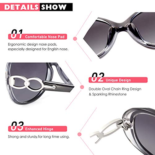 CGID Sunglasses Womens Ladies Polarised Retro Designer Sun Glasses Brown Big Frame Oversized Shades UV Protection Goggles
